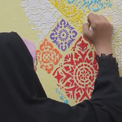 زیباسازی مدرسه توسط دانش آموزان